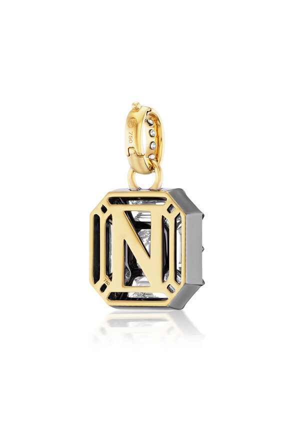 Nam Cho 18k Yellow Gold Diamond Asscher Mosaic Pendant - view 2