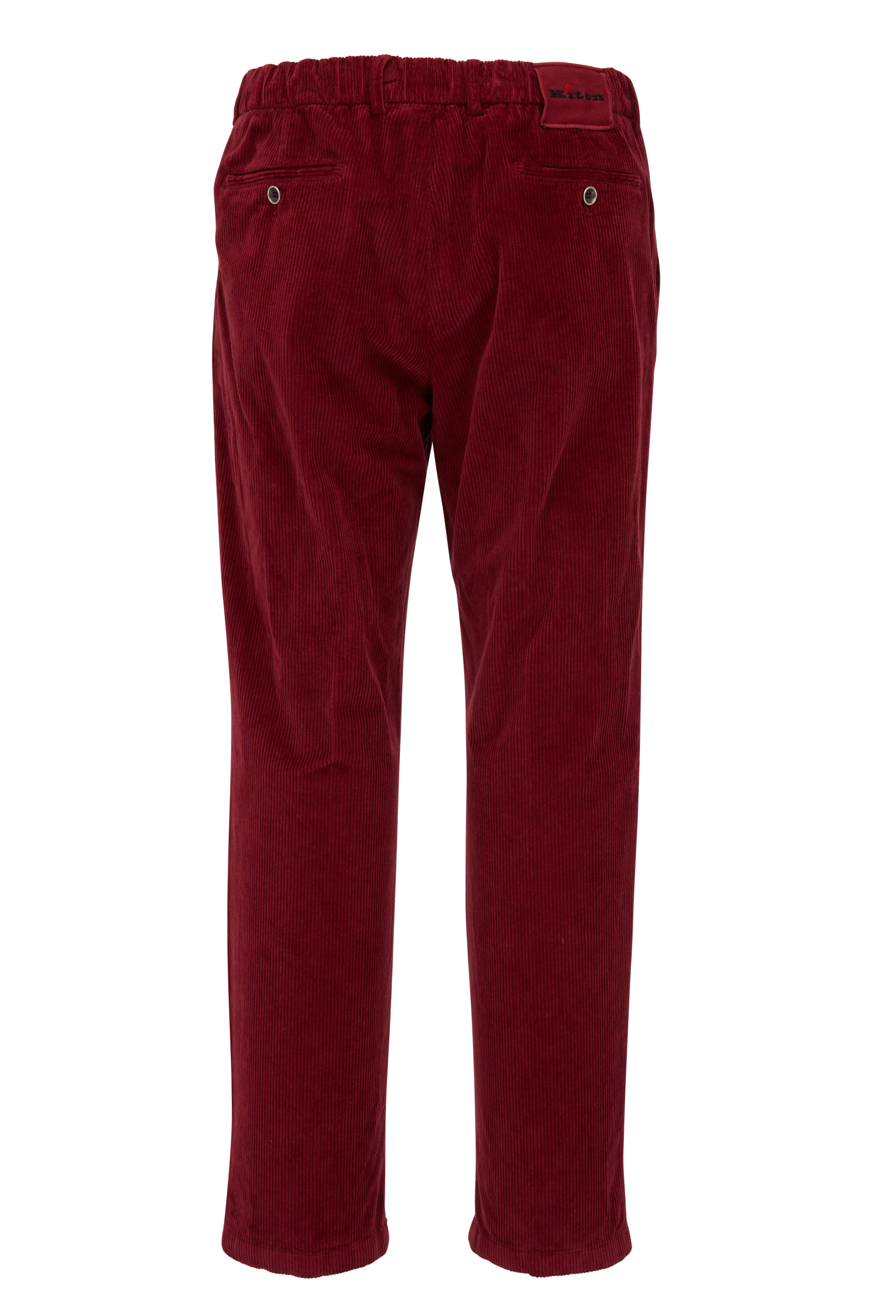 Kiton - Red Cotton & Cashmere Corduroy Pant | Mitchell Stores