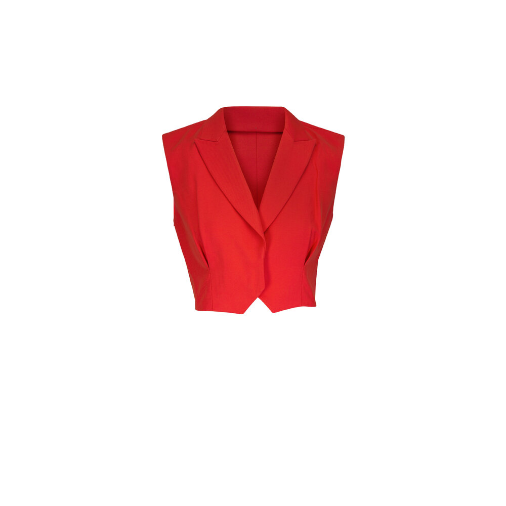 theredthread ザレッドスレッド ring tailored vest TWP - Kate Poppy Cropped Tailored Vest | Mitchell Stores