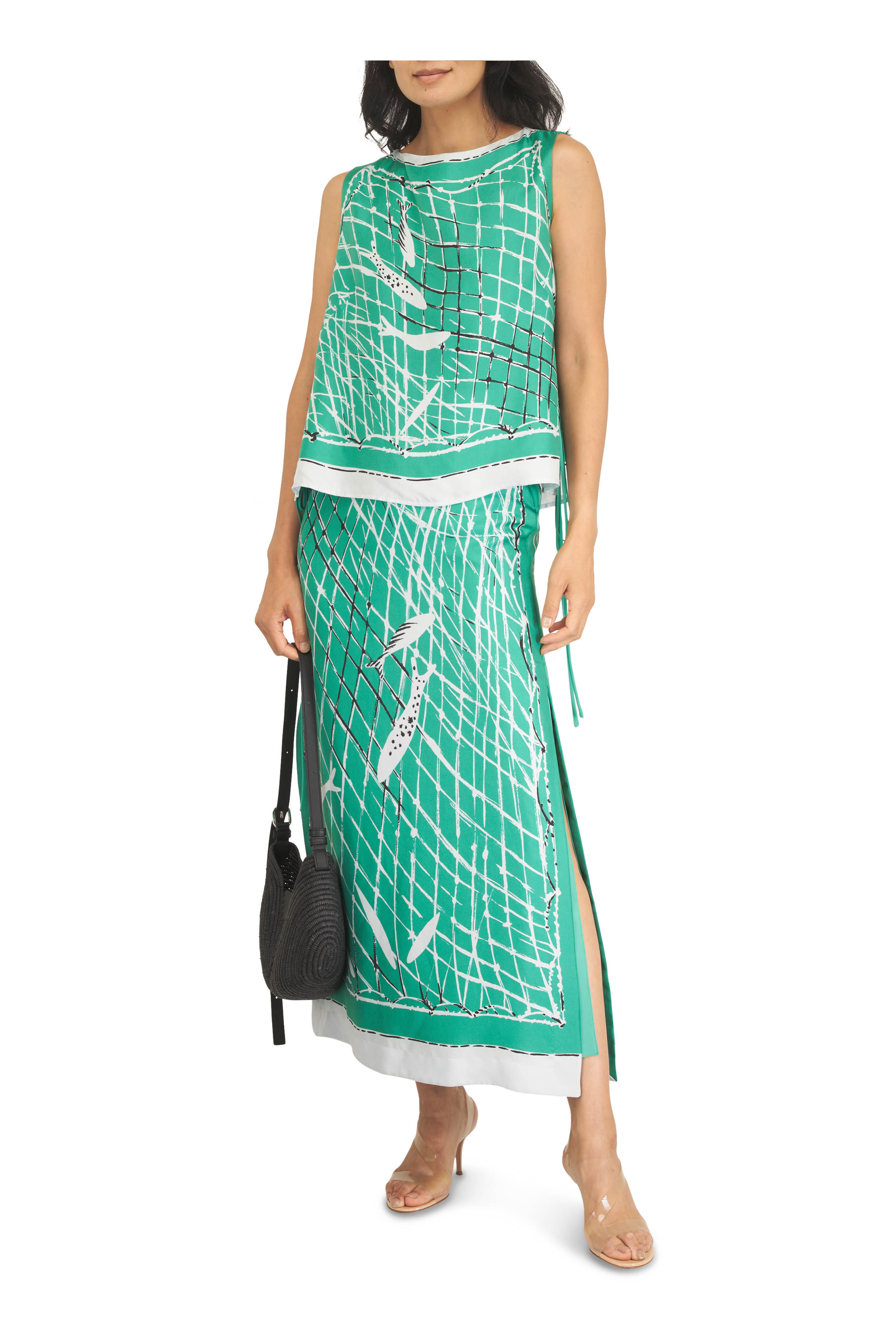 Altuzarra - Linnie Turf Fishnet Silk Skirt - view 2