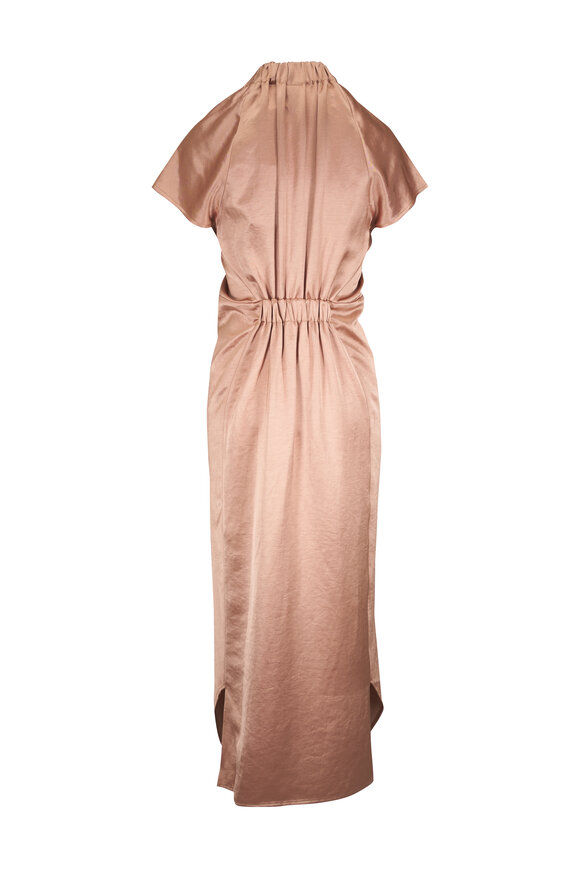 Zero + Maria Cornejo - Stella Gold Ruched Maxi Dress