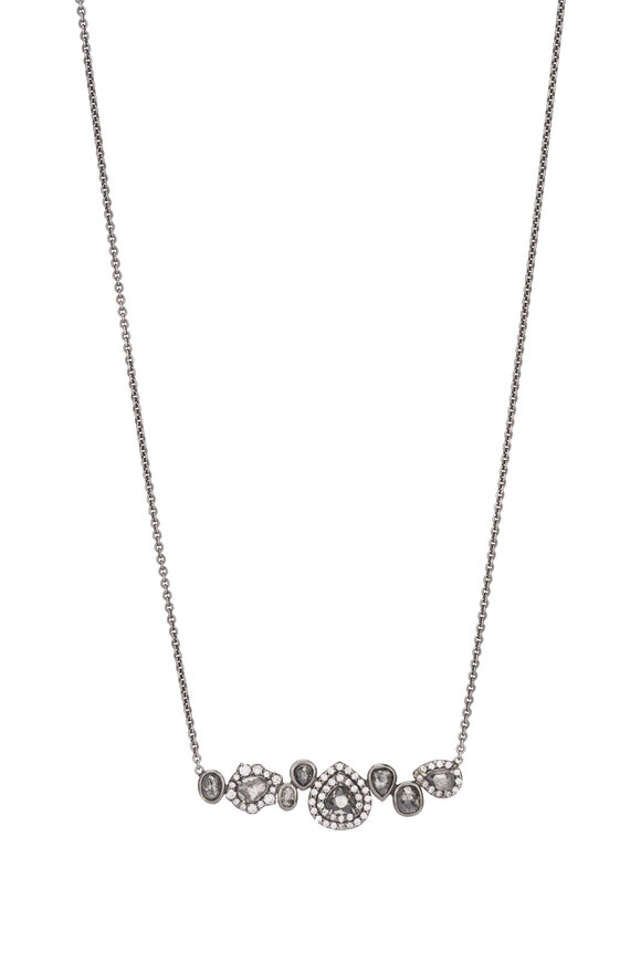Kimberly McDonald 18k White Gold Black Rose Cut Diamond Necklace