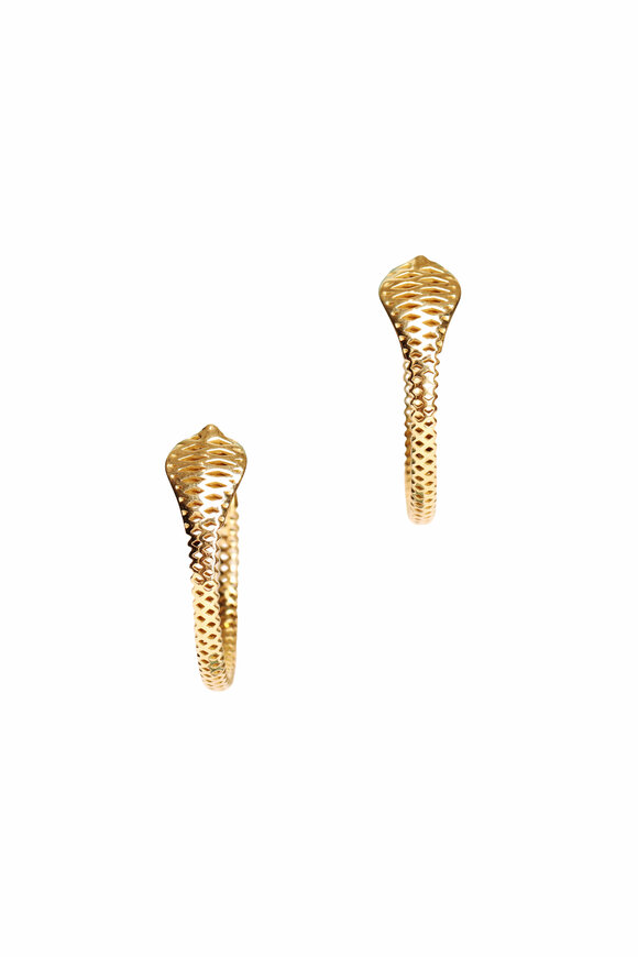 Ray Griffiths Crownwork Cobra Hoop Earrings