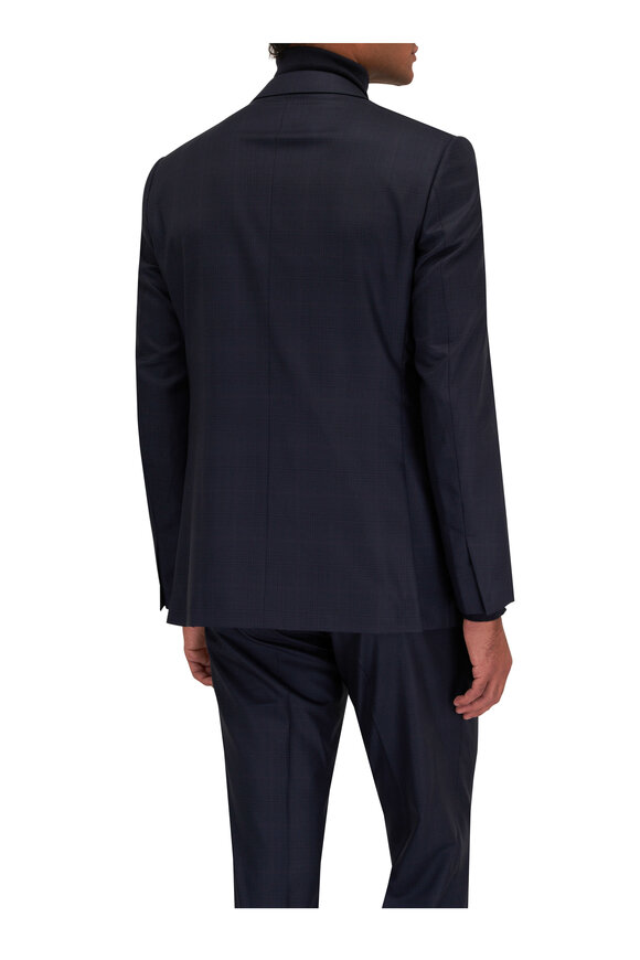 Zegna - 15 MilMil Blue Navy Plaid Wool Suit