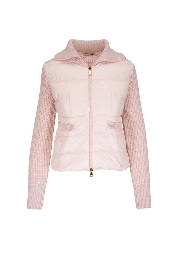 Moncler pink cardigan best sale