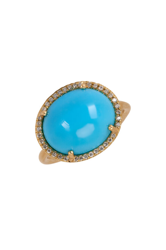 Irene Neuwirth Kingman Turquoise & Diamond Ring