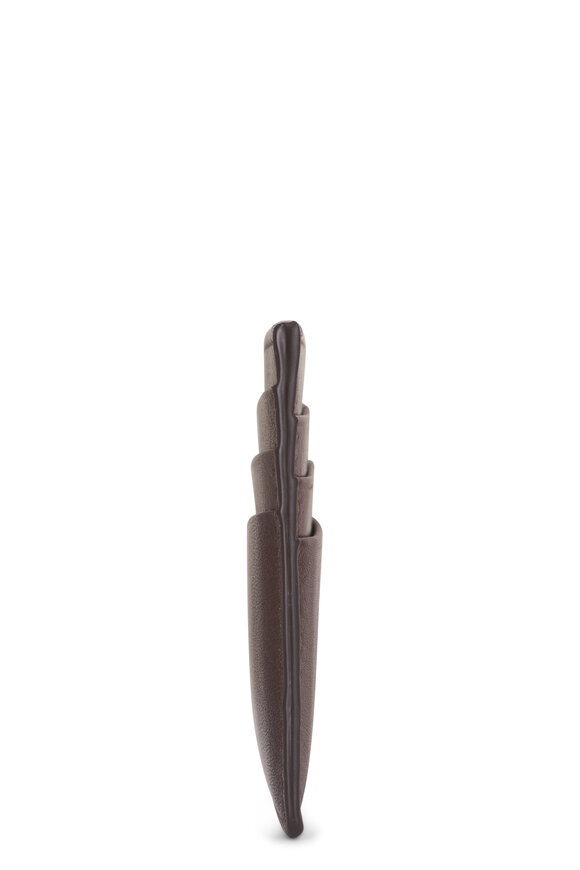 Brunello Cucinelli Dark Brown Leather Card Case - view 3