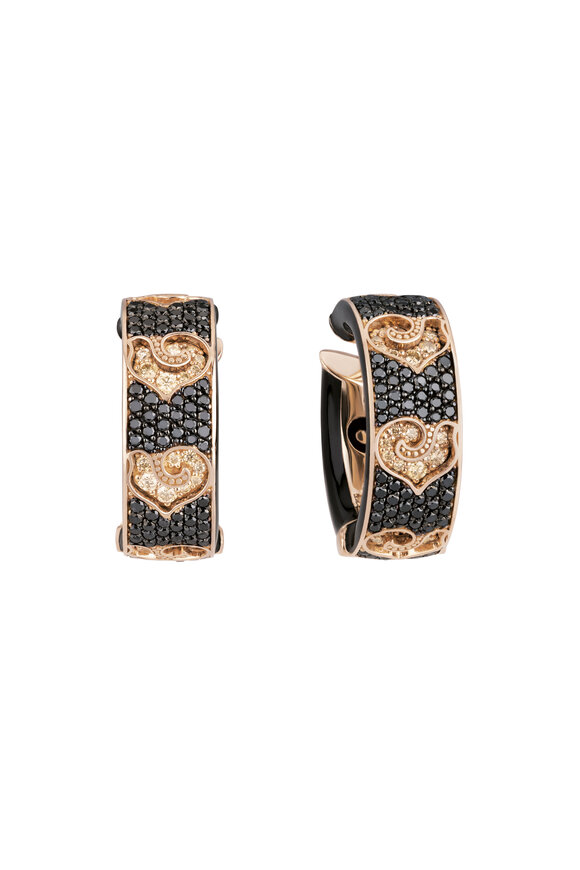 Chantecler Pavé & Black Enamel Earrings