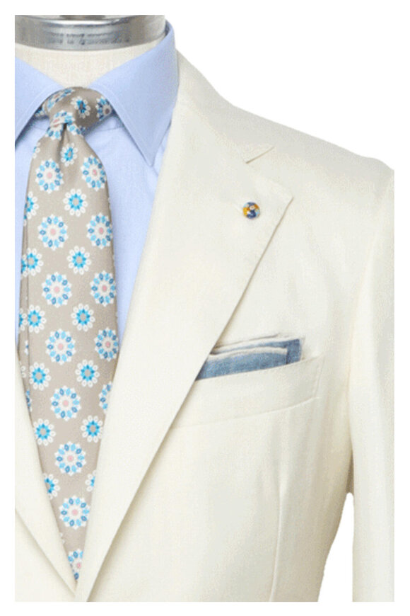 Belvest Off White Herringbone Sportcoat