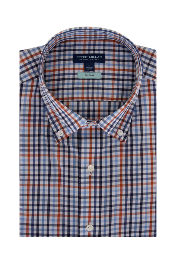 Peter Millar - Ofanto Navy Plaid Cotton Sport Shirt