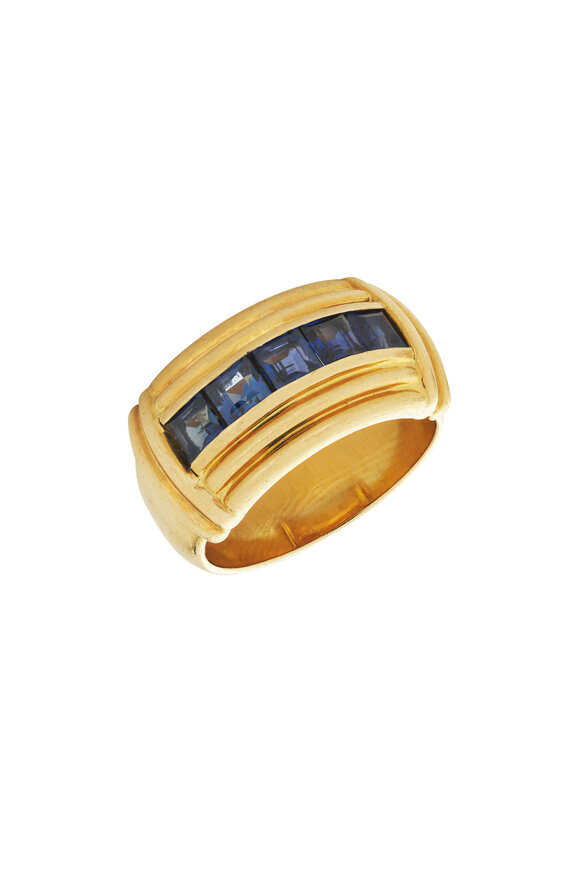 Vintage Collection - Geo Sapphire Yellow Gold Ring