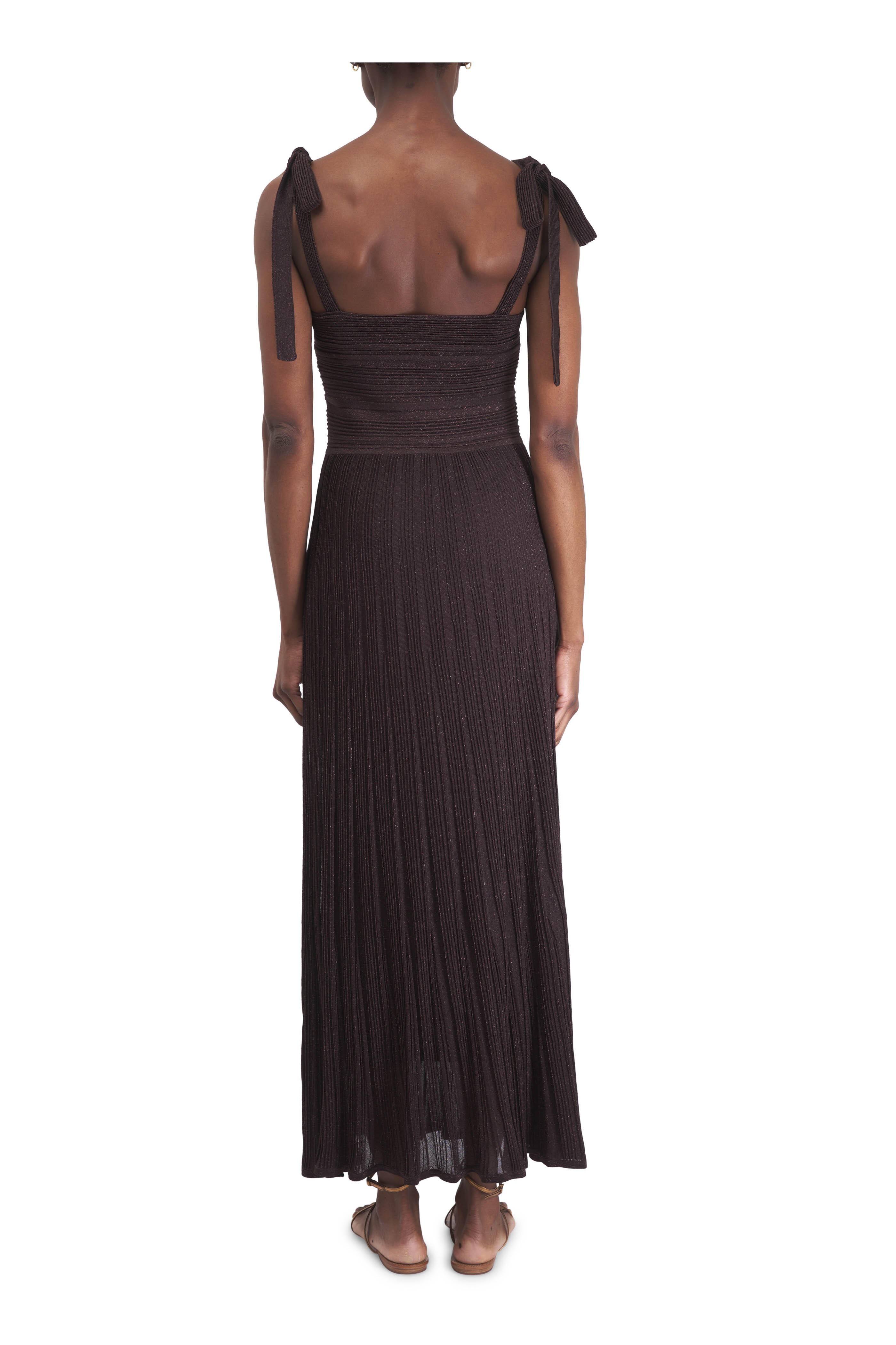 Zimmermann - Lucky Metallic Chocolate Tie Dress | Mitchell