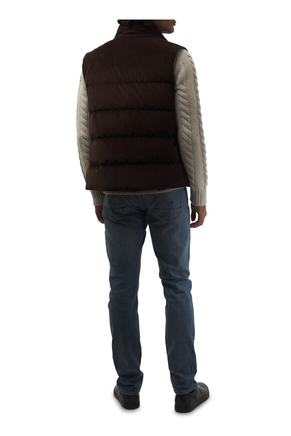 Moncler - Brown Corduroy Down Vest