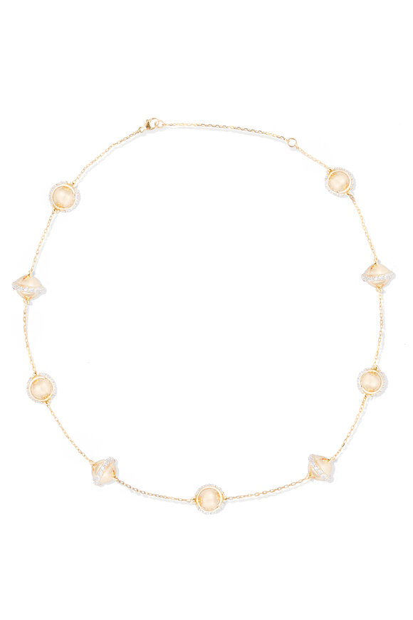 Campbell + Charlotte 14k Gold Revel Bead Station Necklace