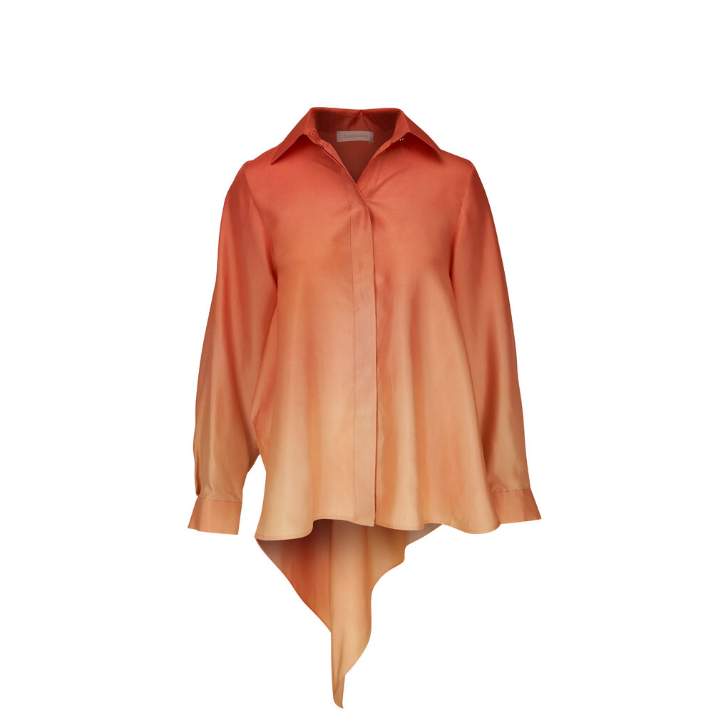 Tシャツ・カットソー Zimmermann Two-tone silk Tranquillity shirt Zimmermann Two-Tone Silk Tranquillity Shirt – LOZURI®