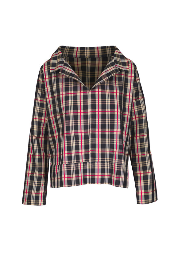 Peter Cohen Curb Madras Plaid Blouse