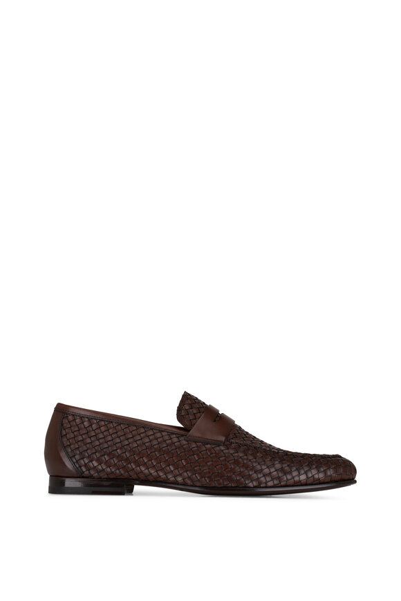 To Boot New York - Zenith Brown Woven Leather Loafer 