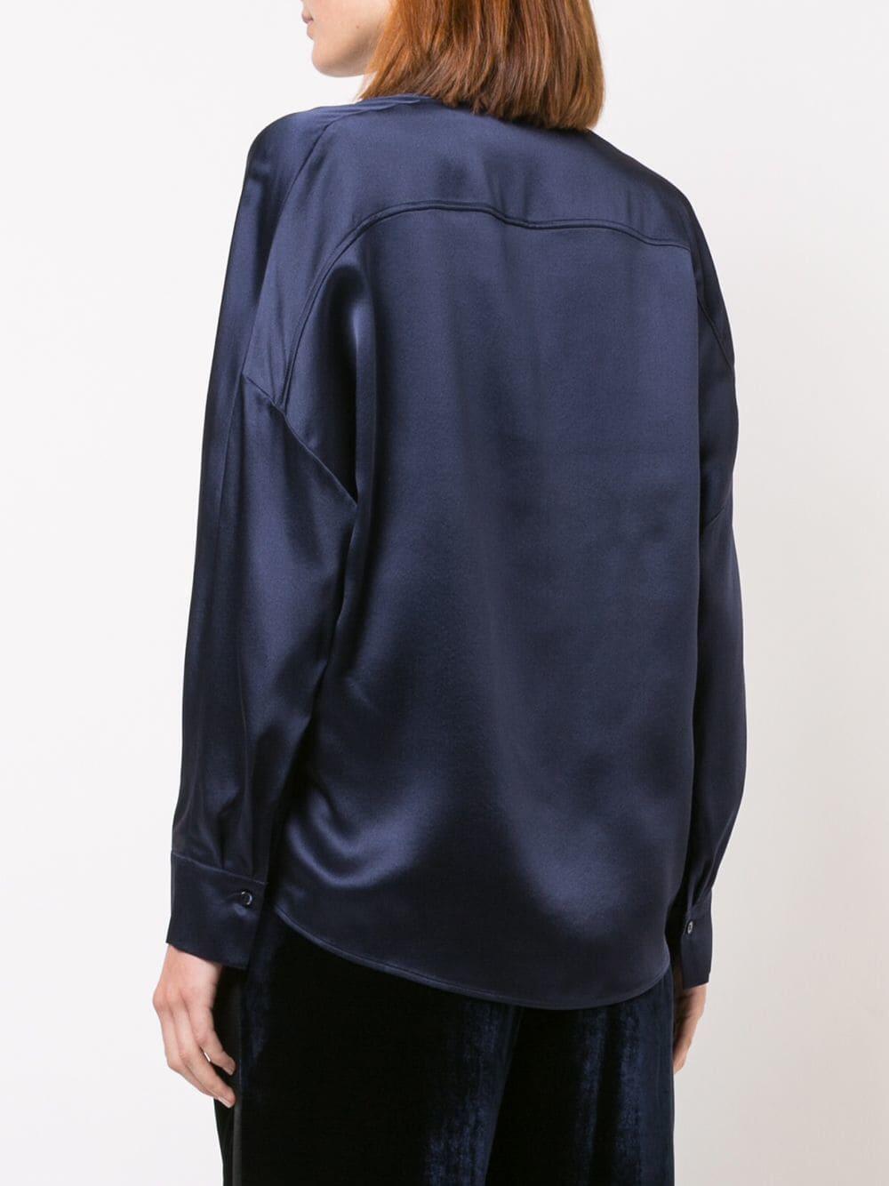 Vince - Marine Blue Silk Blouse