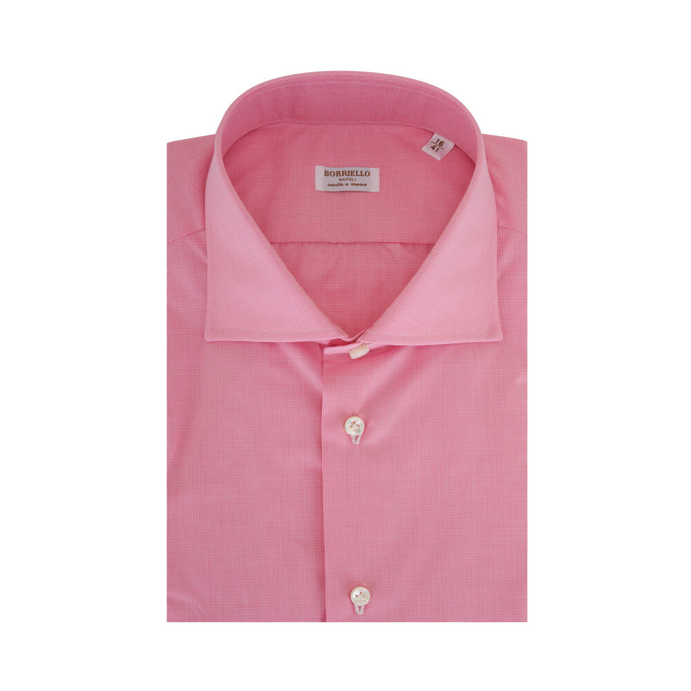 Borriello - Pink Textured Cotton Dress Shirt | Mitchell Stores
