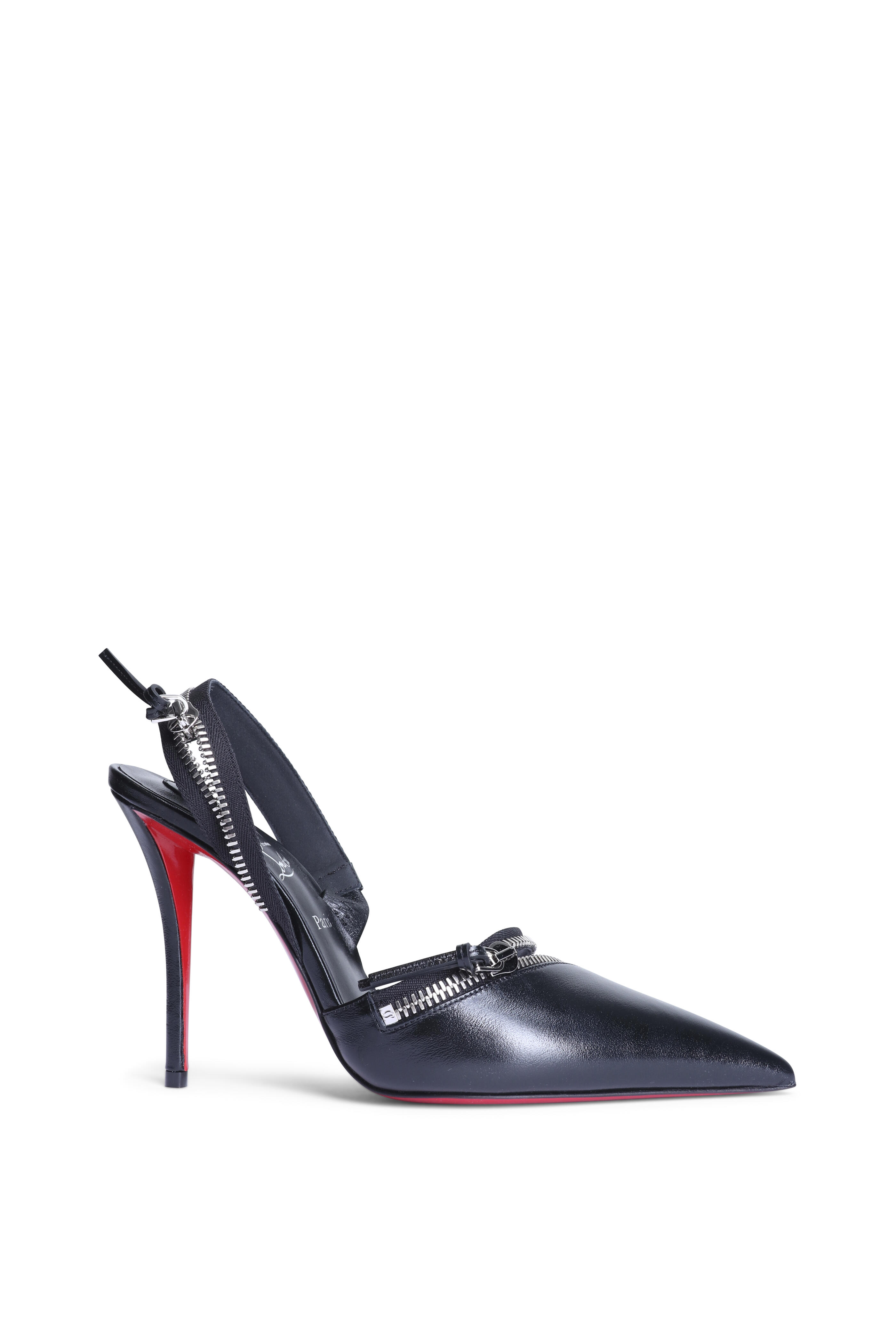Christian Louboutin - Slingy Zip Black Slingback Pump