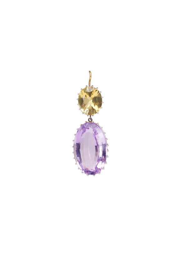Renee Lewis 18k White Gold Citrine & Ametrine Earring - view 2