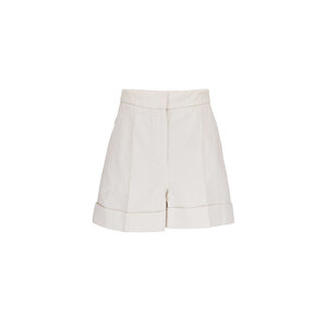 【送料&関税込】Brunello Cucinelli White Cotton Shorts Pleated cotton shorts in white - Brunello Cucinelli | Mytheresa