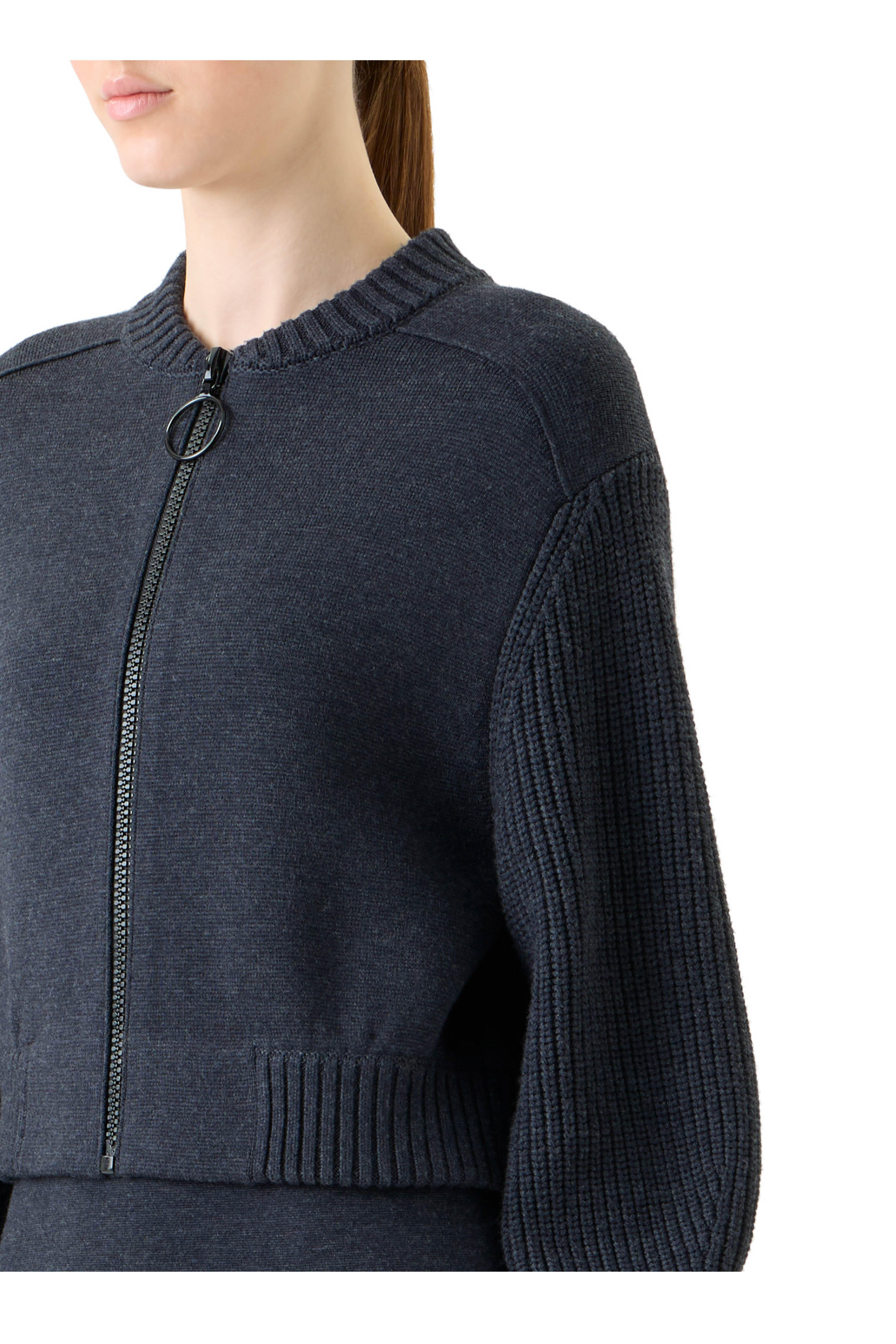 Akris Punto - Charcoal Gray Knit Bomber Jacket