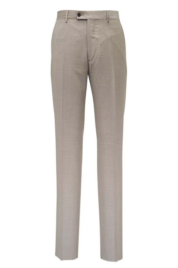 Maurizio Baldassari Tan Wool Dress Pant