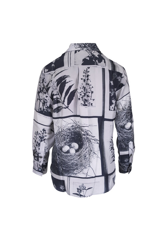 Libertine 'NEST' New Classic Black & Gray Multi Silk Shirt - view 4