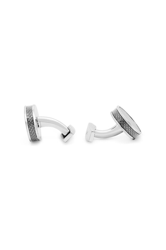 Tateossian -  Grey Alutex Palladium Cufflinks