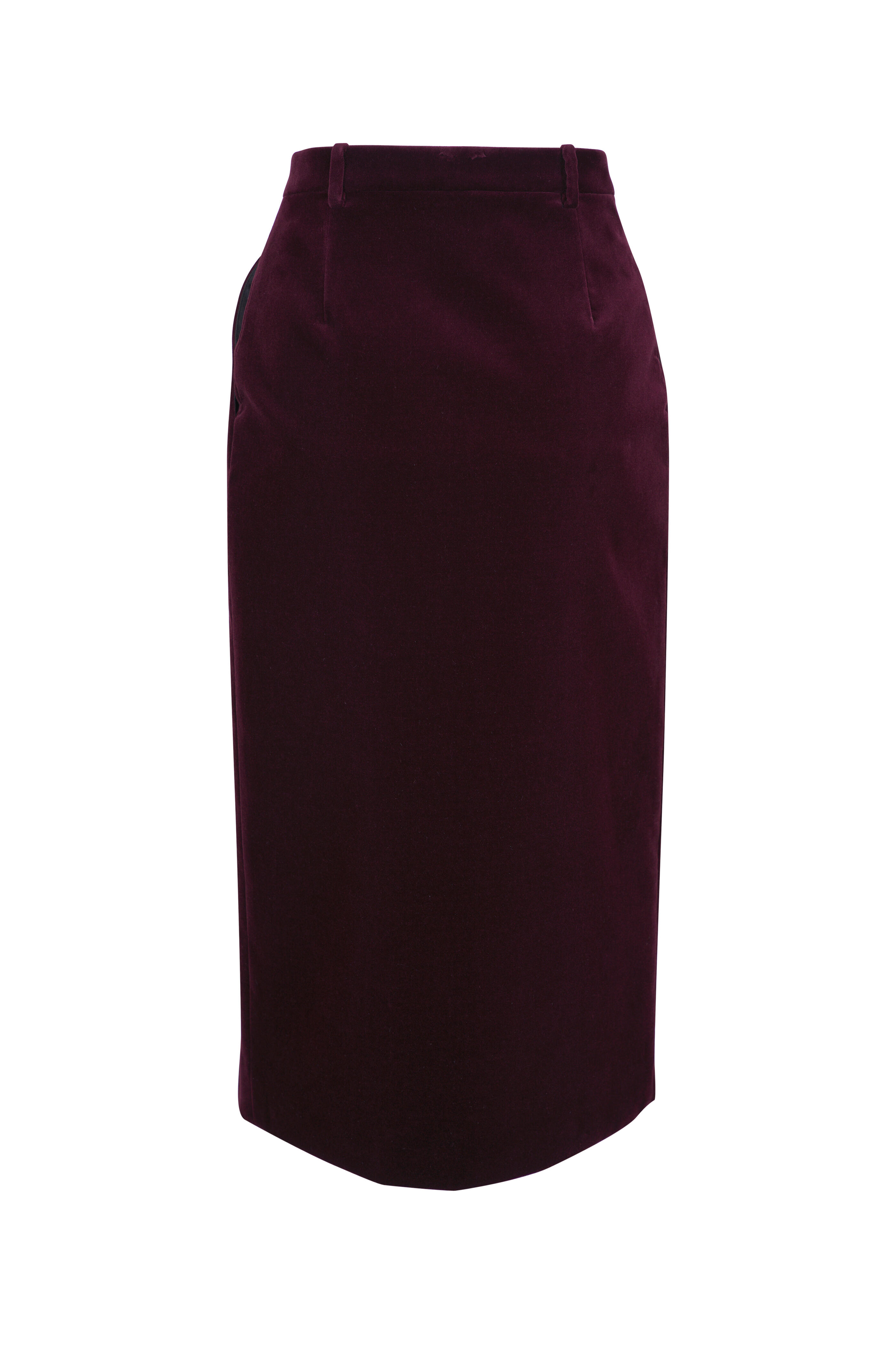 Saint Laurent - Burgundy Velvet Wrap Skirt