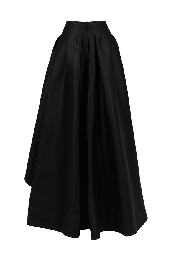 Carolina Herrera - Black Cotton & Silk High-Low Evening Skirt