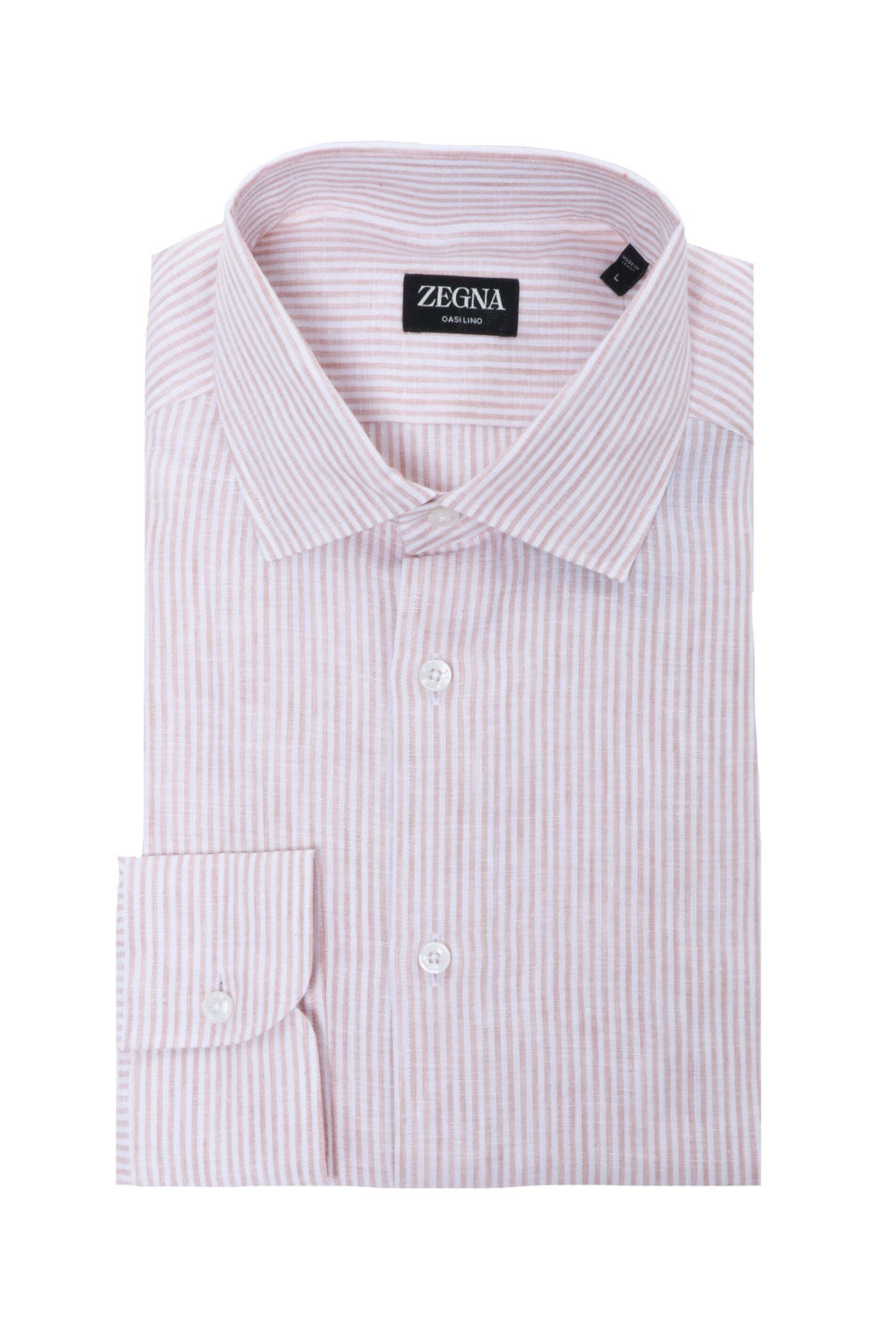 Zegna - Beige Striped Sportshirt