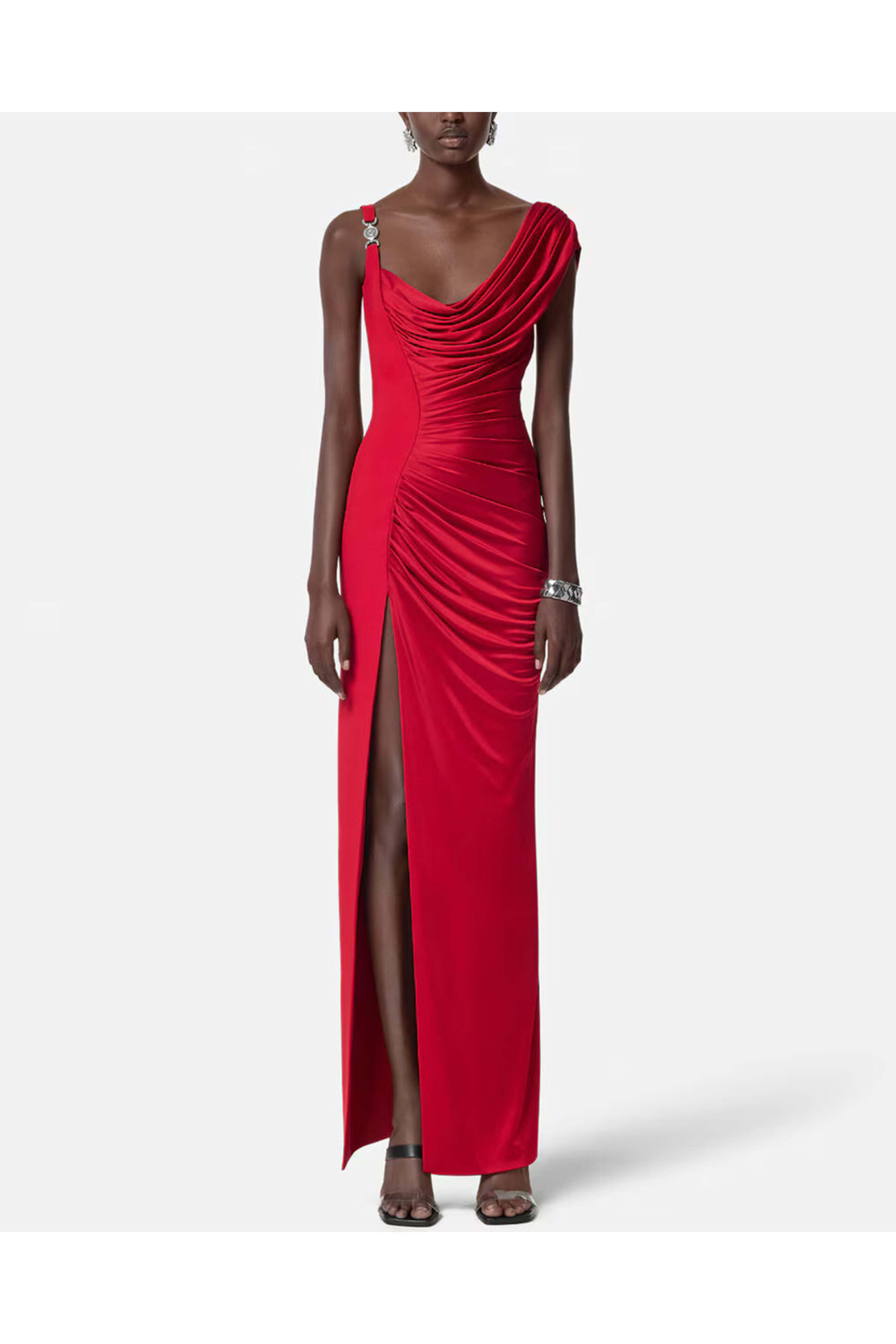 versace red dress NEW! VERSACE FOR H&M RED AMAZING LONG SILK DRESS. EUR 34. FITS LIKE EUR 32