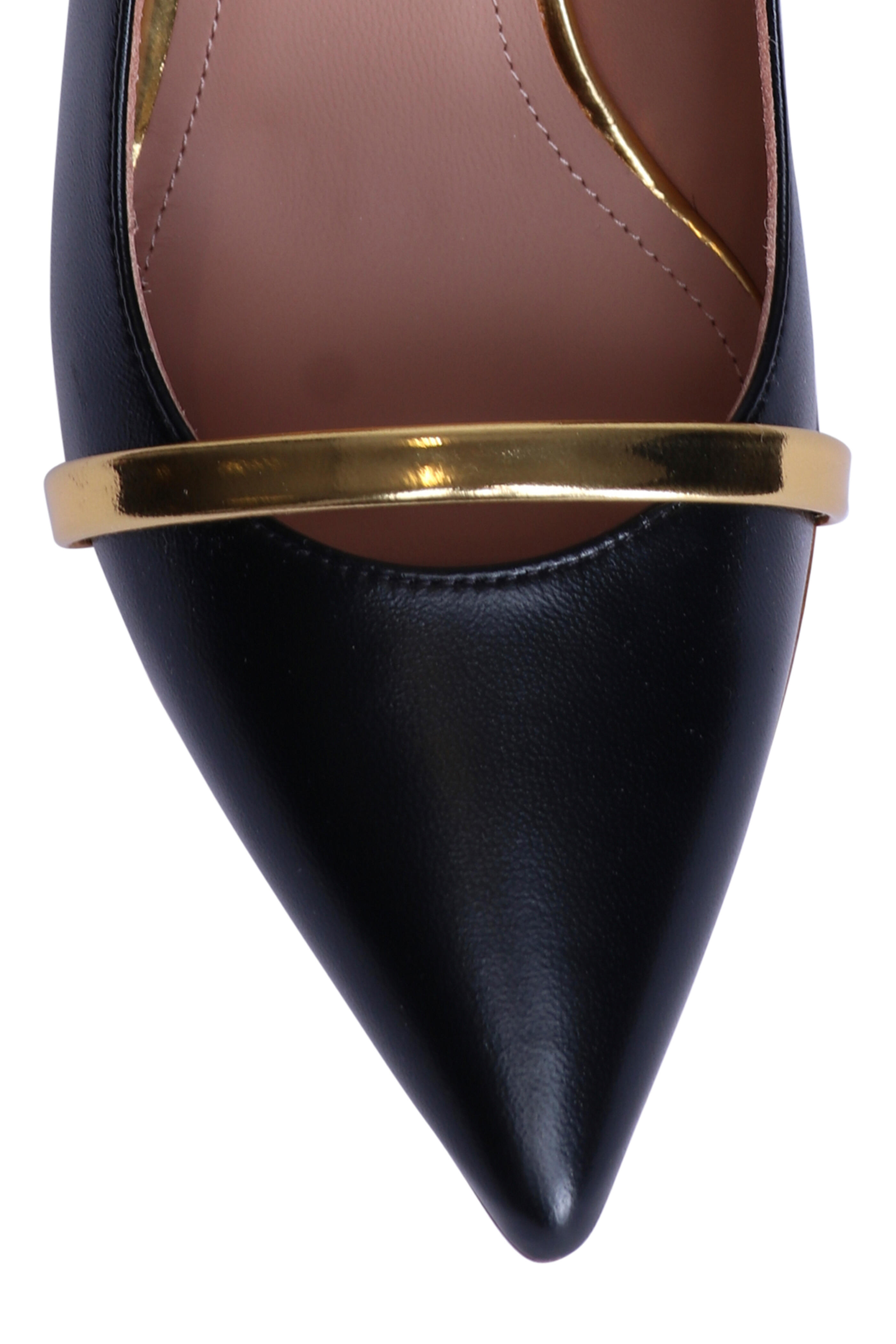 Malone Souliers - Marion Slingback Pump in Black & Gold, 70mm