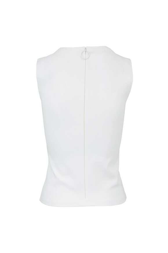 Akris Punto - White Scallop Cut Out Sleeveless Top