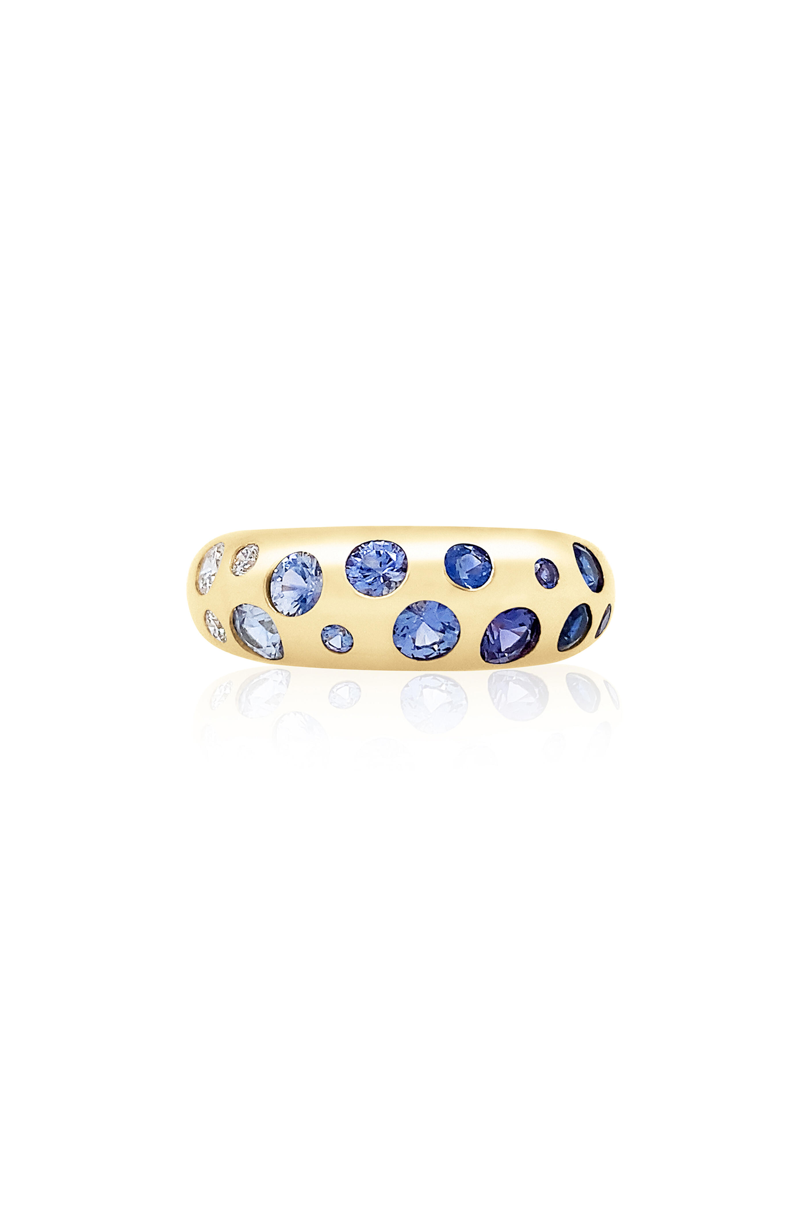 Claudia Mae - Blue Ombré Sapphire & Diamond Nomad Ring