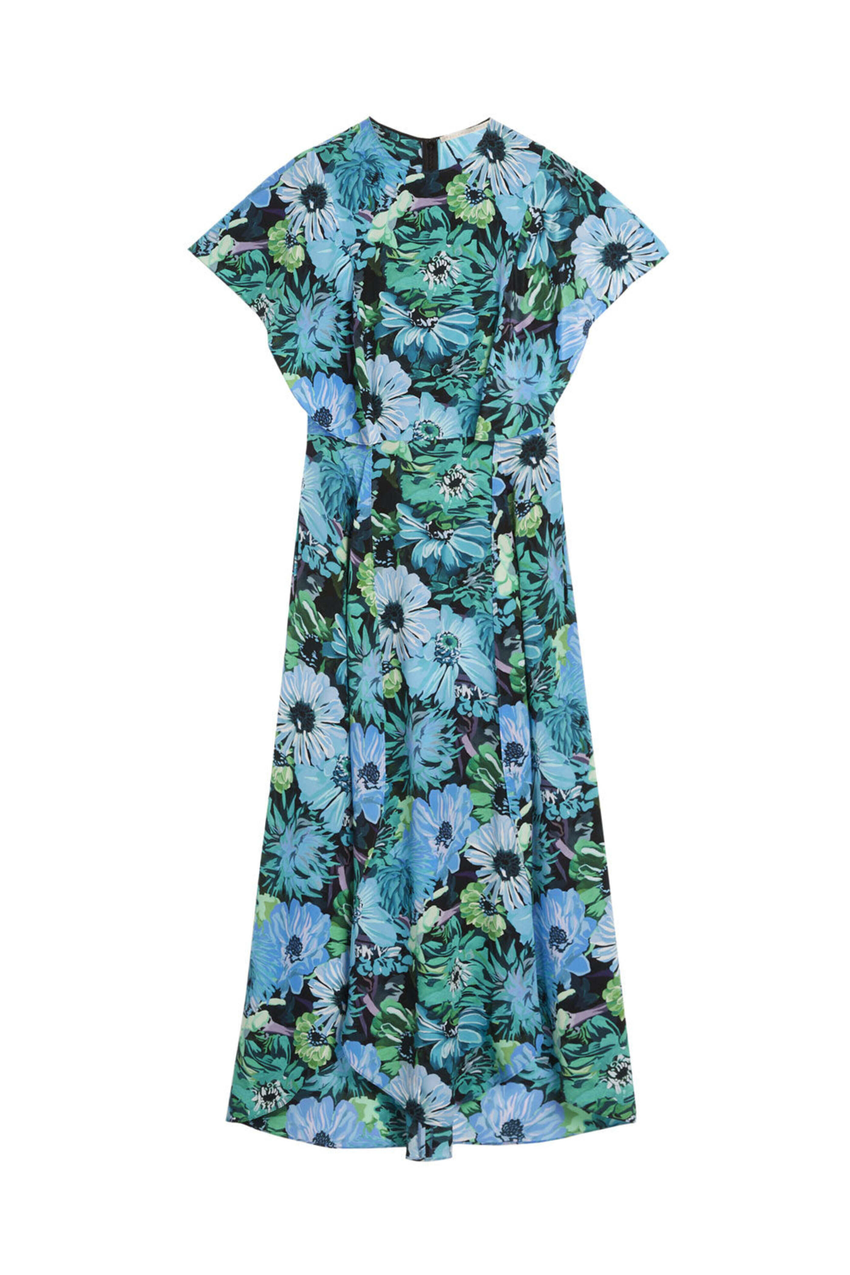 Stella McCartney - Multi Blue Flower Print Midi Dress - view 1