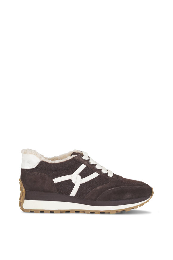 Veronica Beard Valentina Espresso Shearling Sneaker - view 2