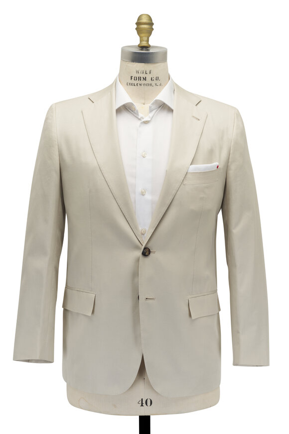 Kiton - Solid Tan Cotton Suit