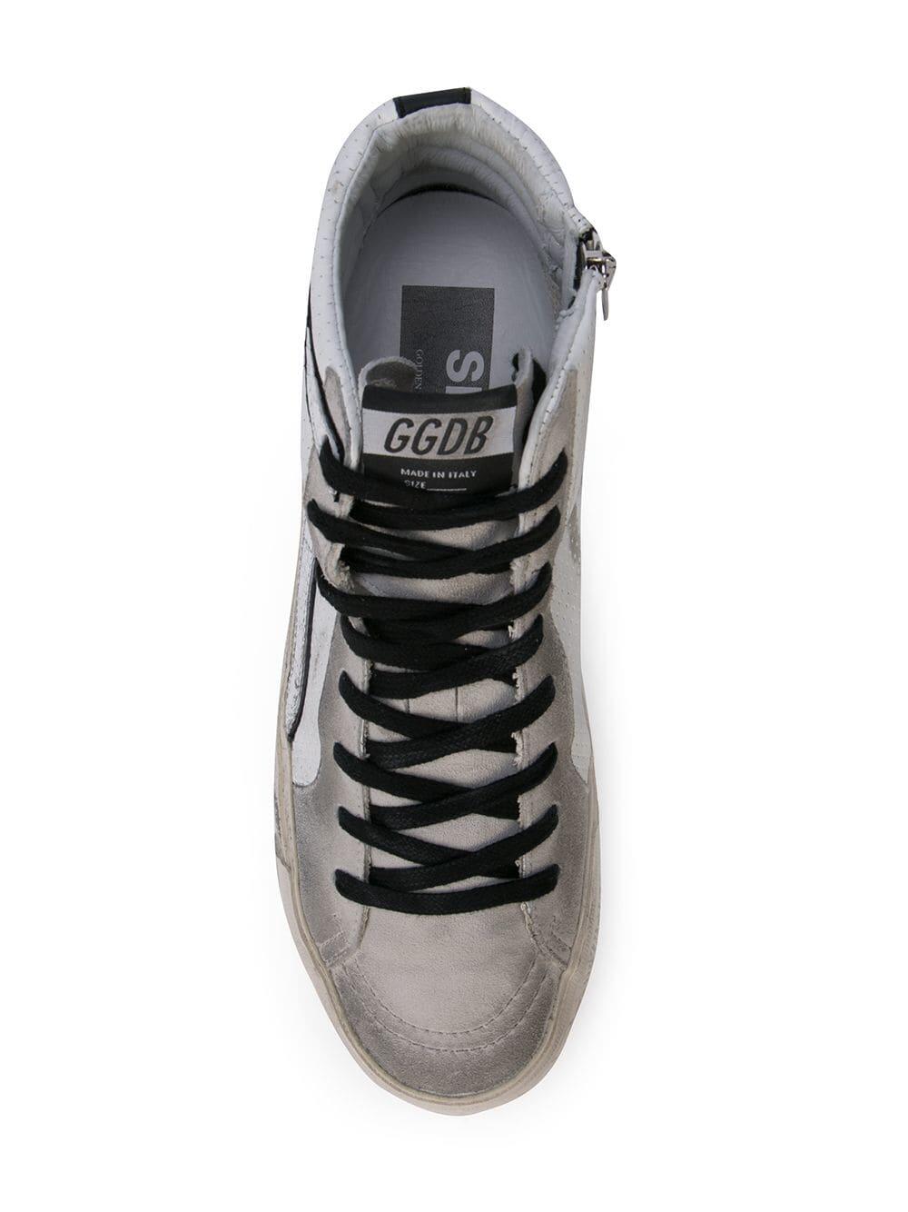 Golden Goose - Slide White Leather & Black Slide High Top