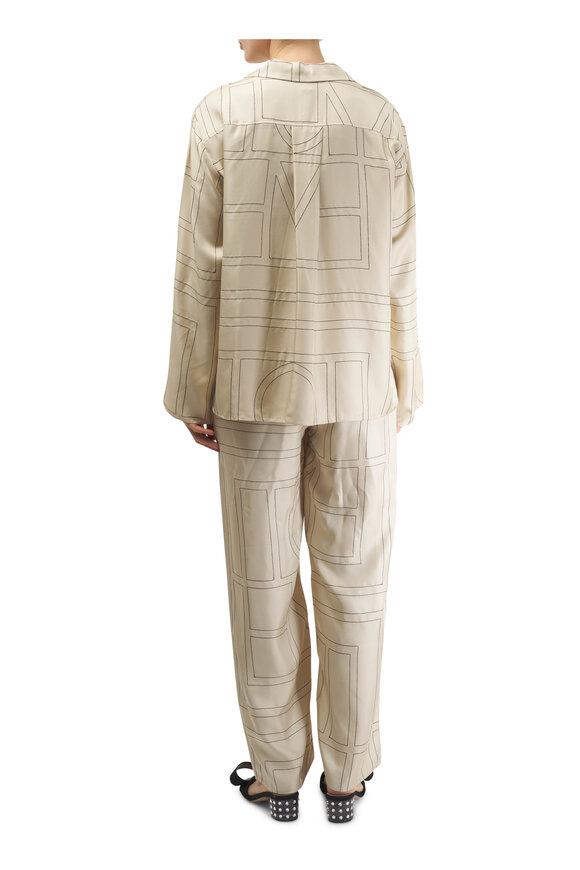 Totême - Ivory Monogram PJ Silk Pant