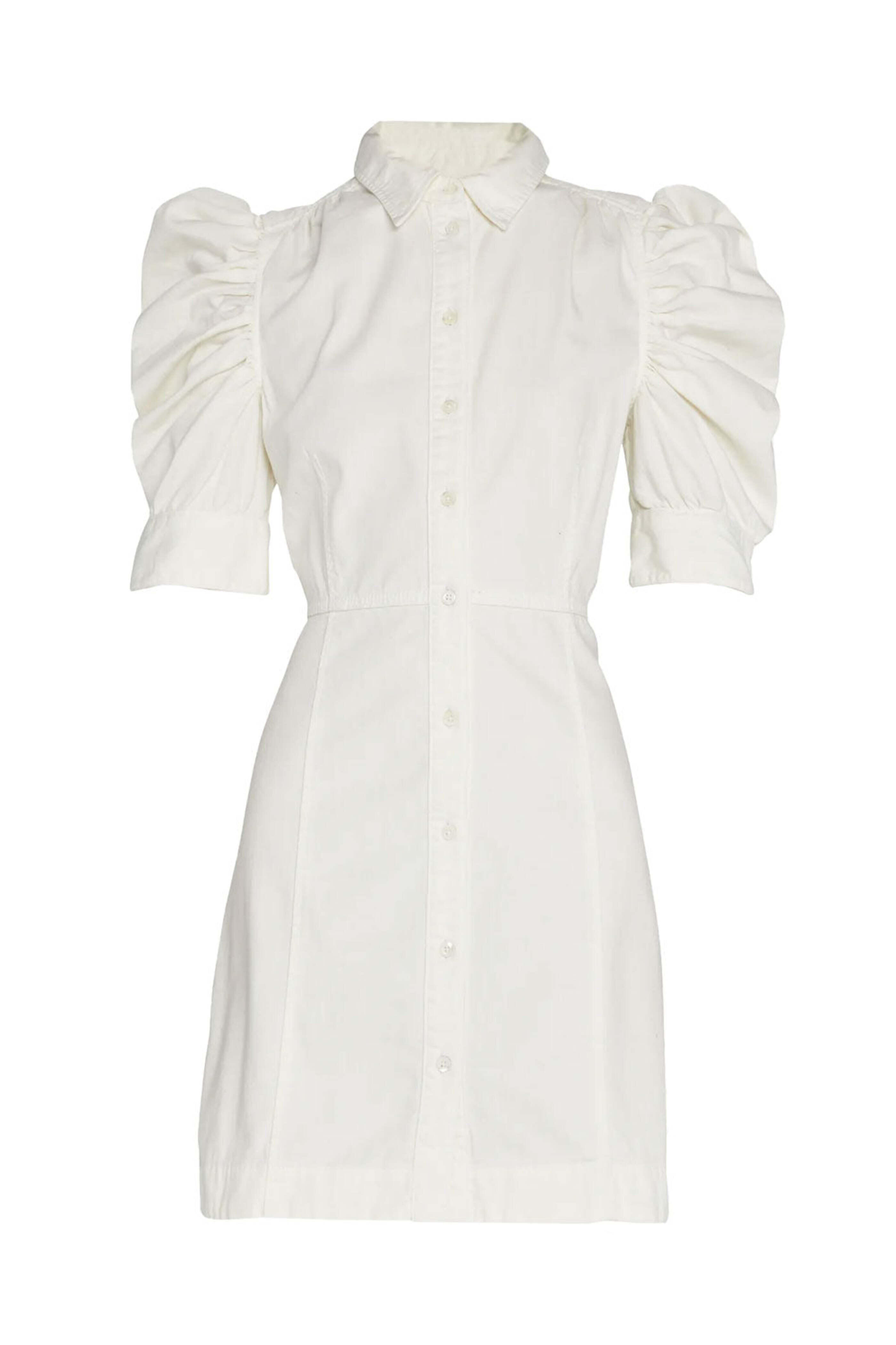 Frame - Ecru Denim Gillian Button Down Mini Dress