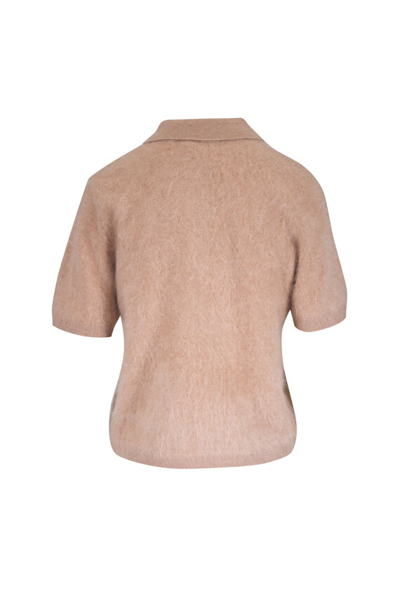 Majestic Taupe Brushed Cashmere Short Sleeve Polo - view 3