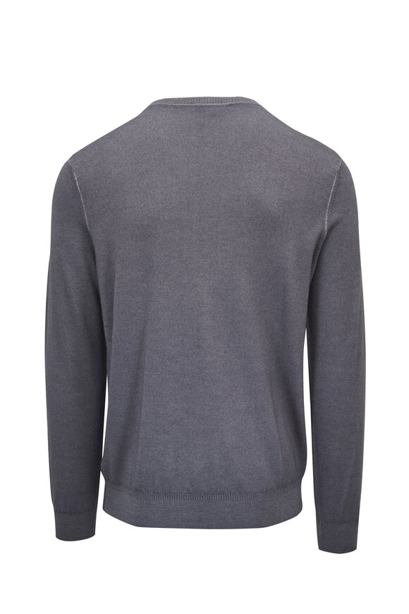 Patrick Assaraf - Slate Merino Wool Crewneck Sweater