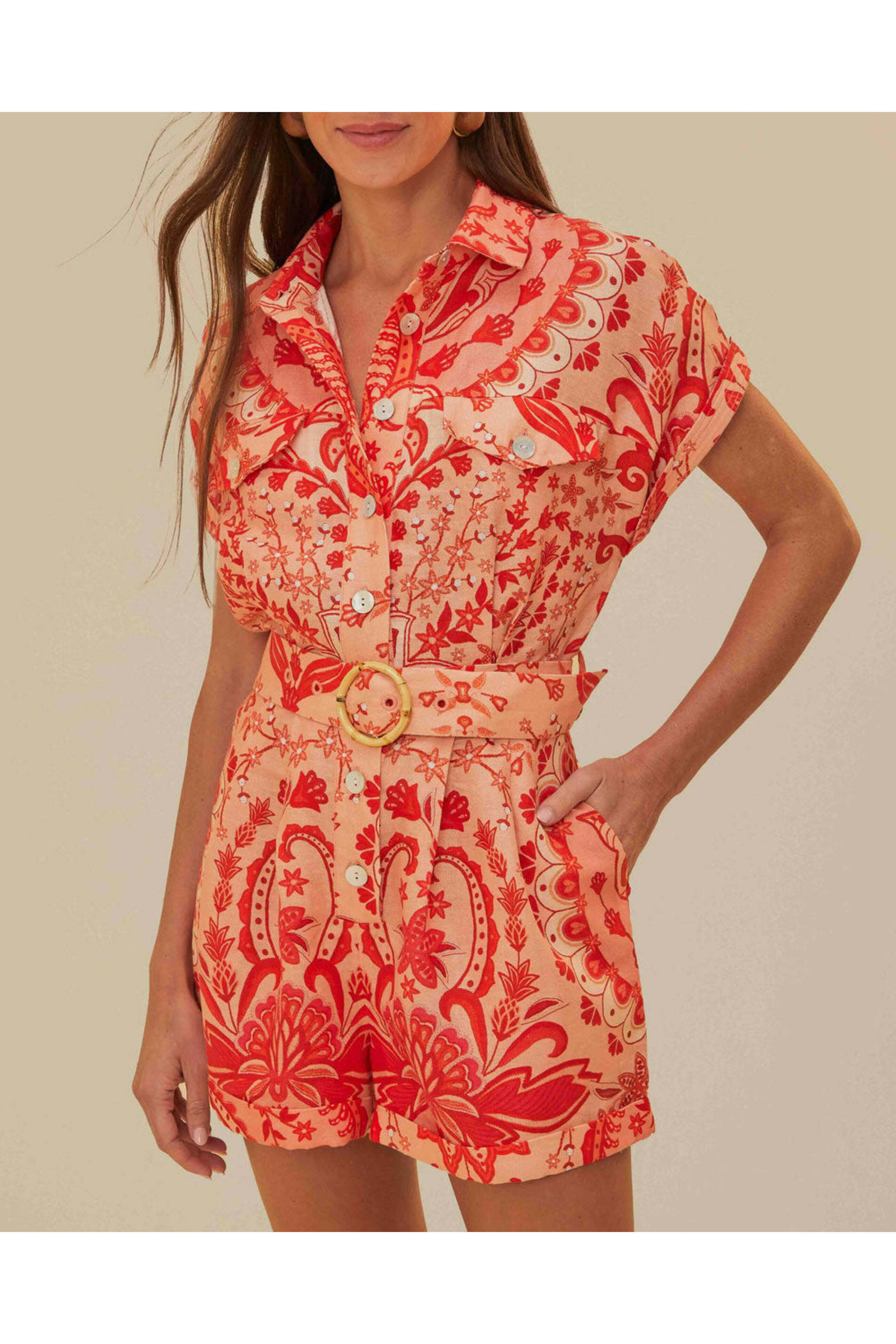 Farm Rio - Red Jaipur Romper