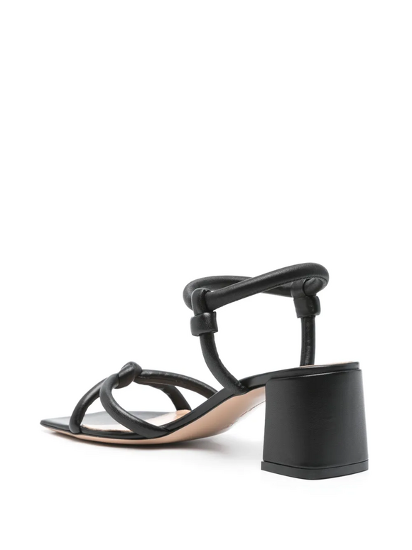Gianvito Rossi Juno Black Leather Ankle Strap Sandal, 55mm - view 9