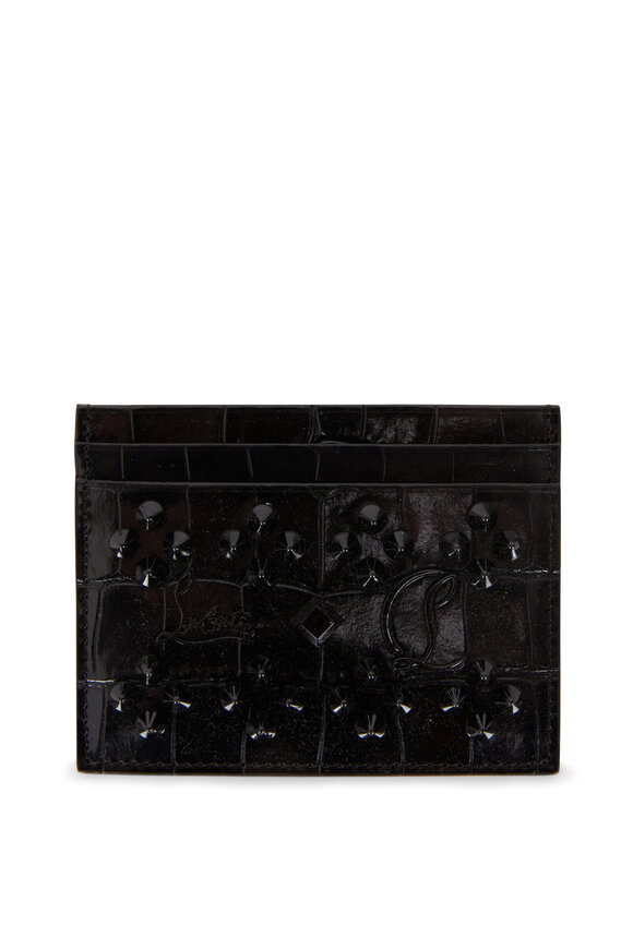 Christian Louboutin - Loubsky Black Stamped Leather Credit Card Case