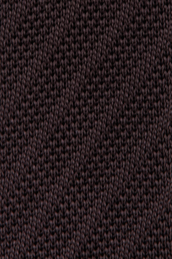 Brunello Cucinelli Brown Textured Tricot Silk Necktie - view 2