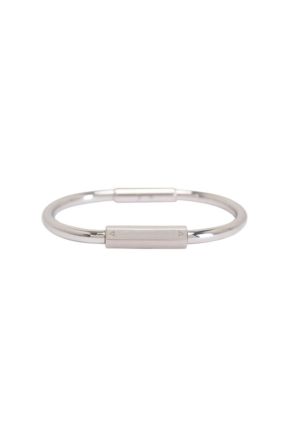 James Banks White Gold Love Lock Code Bangle